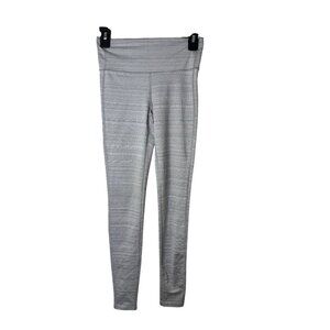 Athleta XS Gray Textured High-Waisted Stretch Leggings Preppy Cropped